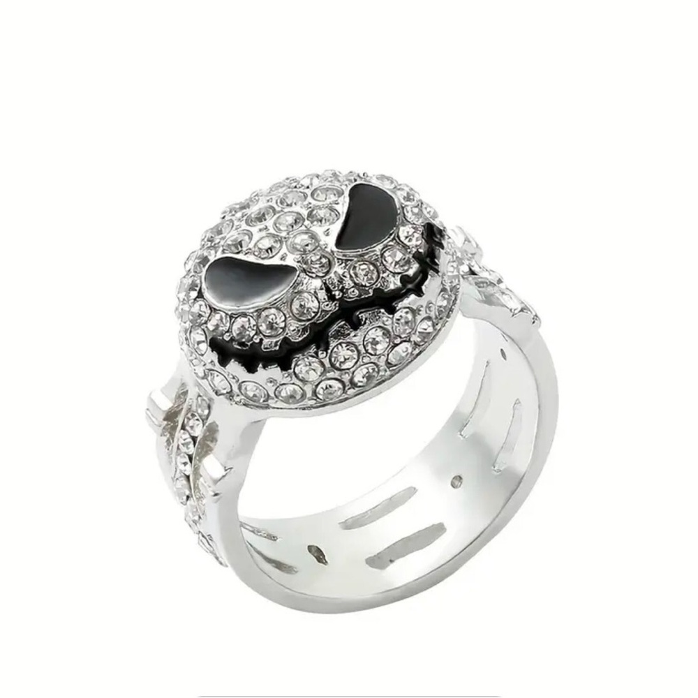 Nightmare before Christmas rhinestone silver ring